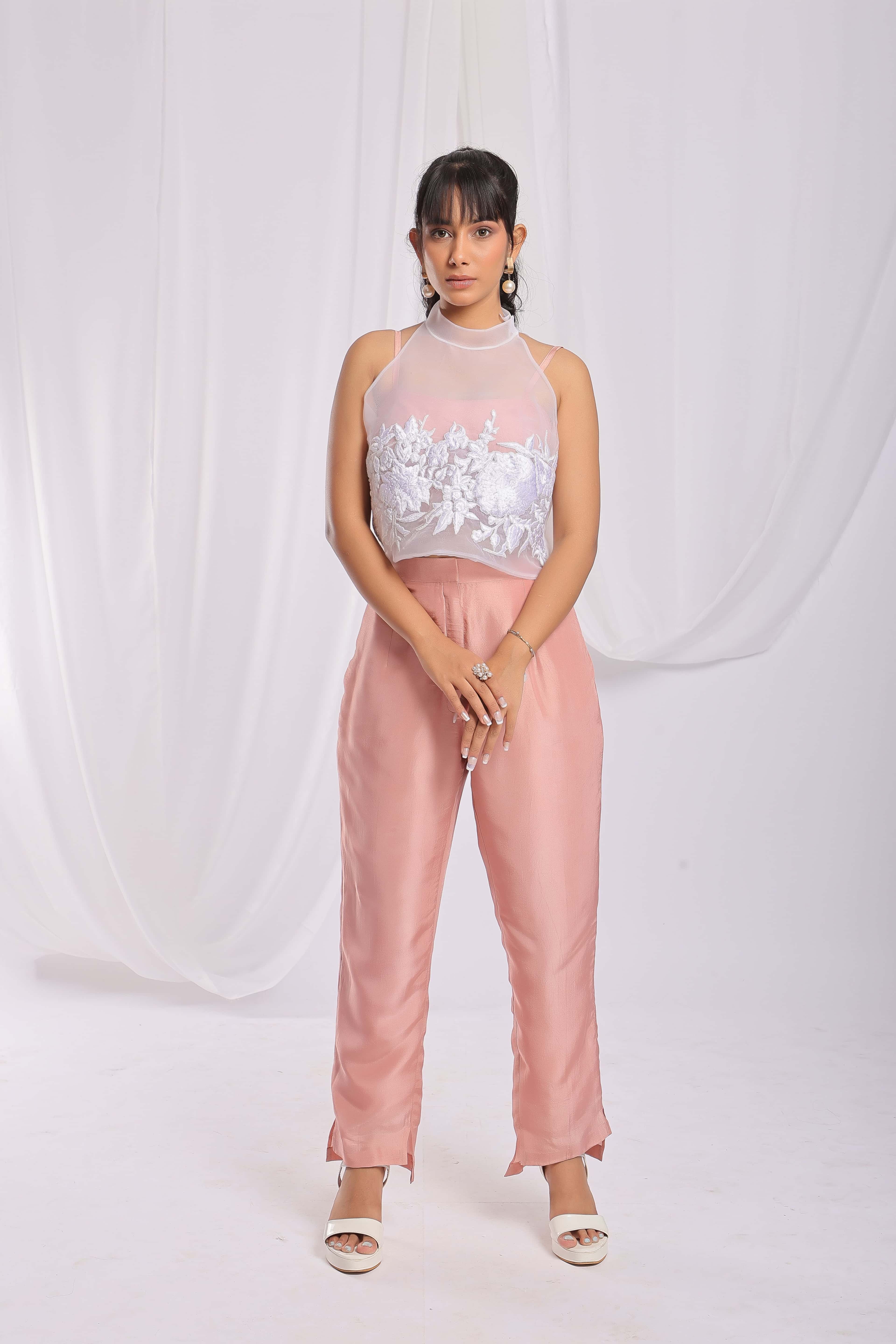 Nude pink Charm Embroidered Enesemble